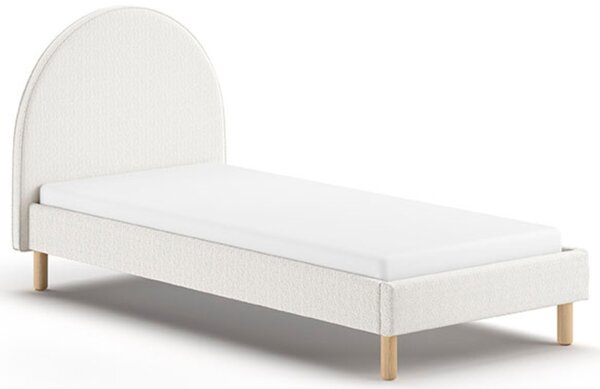 Bílá bouclé postel Vipack Moon 90 x 200 cm