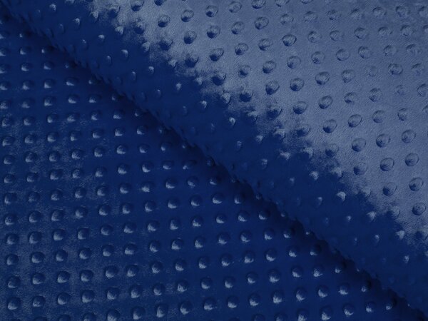 Dětská látka Minky 3D puntíky MKP-023 Tmavě modrá - šířka 150 cm