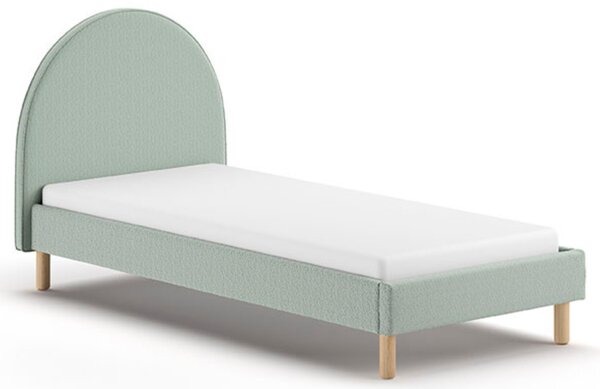 Zelená bouclé postel Vipack Moon 90 x 200 cm