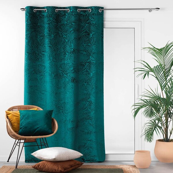 Modrý sametový závěs 140x240 cm Analia – douceur d'intérieur