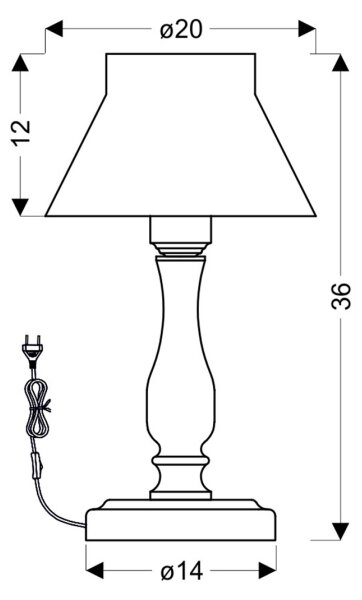 Stolní lampa ZEFIR 1xE27/40W/230V