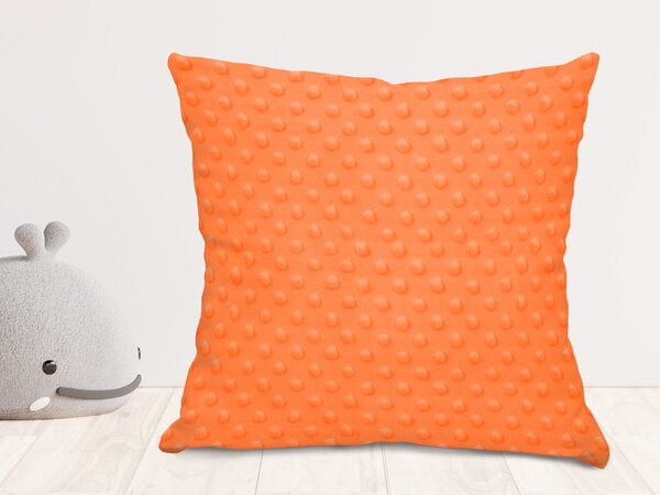 Biante Dětský povlak na polštář Minky 3D puntíky MKP-022 Oranžový 40 x 40 cm