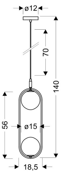Lustr na lanku CORDEL 2xG9/28W/230V zlatá