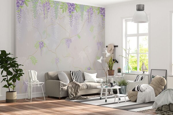 Fototapety Elegantní květinový vzor v pastelových odstínech, Fototapety květiny, w01685 : uwalls.cz