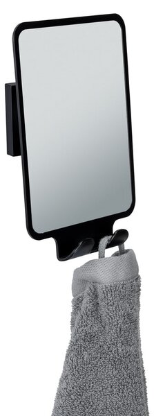 Kosmetické zrcadlo s věšákem 14x19.5 cm Quadro Black – Wenko