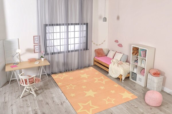 Associated Weavers Dětský kusový koberec KIDS 533744/85822 růžový hvězdy Rozměr: 160x225 cm