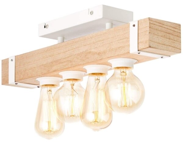 Brilliant - Lustr přisazený WHITEWOOD 4xE27/30W/230V