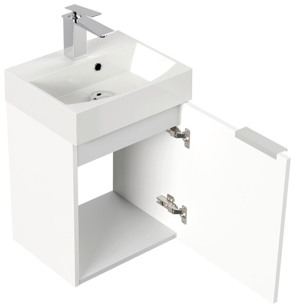 KOUPELNA PRO HOSTY, vysoce lesklá bílá, 40 cm MID.YOU - Koupelnové série, Online Only