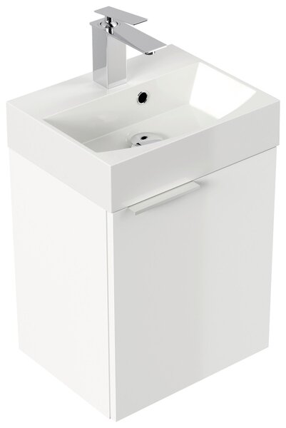 KOUPELNA PRO HOSTY, vysoce lesklá bílá, 40 cm MID.YOU - Koupelnové série, Online Only