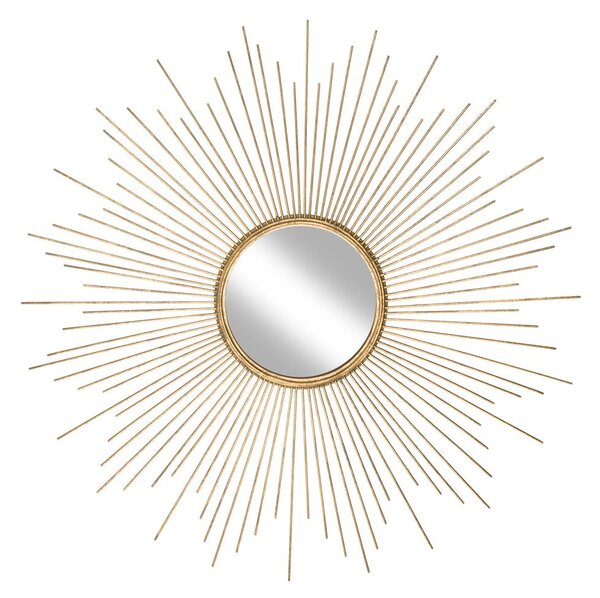 Nástěnné zrcadlo s kovovým rámem ve zlaté barvě Westwing Collection Ella, ø 104 cm
