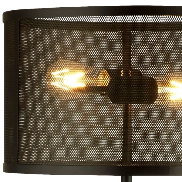 Searchlight EU2832-2BK - Stojací lampa FISHNET 2xE27/60W/230V černá