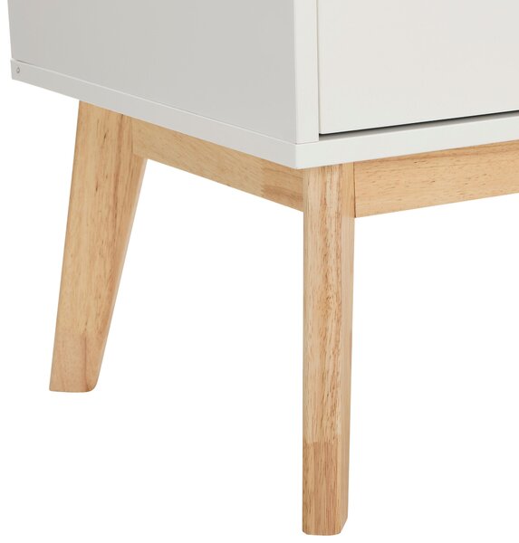 VITRÍNA, kaučukové dřevo, přírodní barvy, bílá, 80/149/40 cm MID.YOU - Kredence a vitríny, Online Only