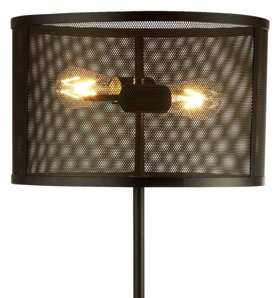 Searchlight EU2832-2BK - Stojací lampa FISHNET 2xE27/60W/230V černá