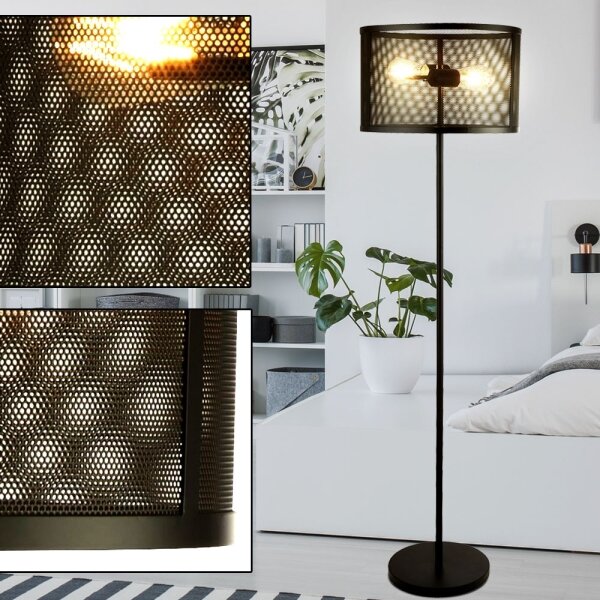Searchlight EU2832-2BK - Stojací lampa FISHNET 2xE27/60W/230V černá