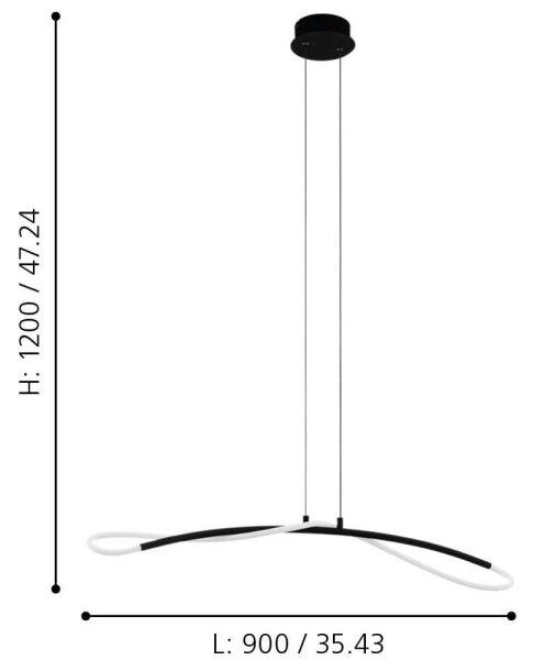 Eglo 99382 - LED Lustr na lanku EGIDONELLA LED/20W/230V
