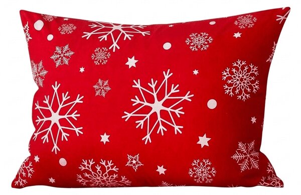 Povlak na polštář z mikrovlákna SNOWFALL 50x70 cm, červený
