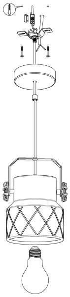 Eglo 39854 - Lustr na lanku HILCOTT 1xE27/40W/230V