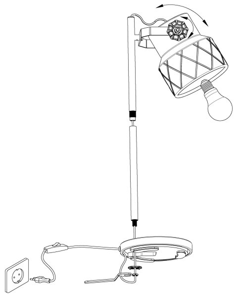 Eglo 39857 - Stolní lampa HILCOTT 1xE27/40W/230V