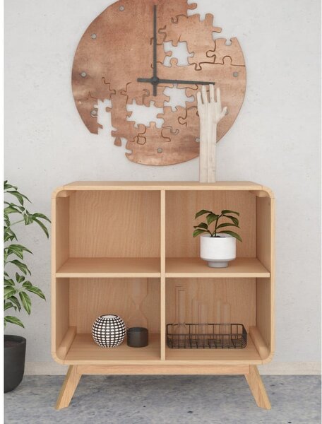 Knihovna v dekoru dubu v přírodní barvě 75x75 cm Caitlin – Støraa