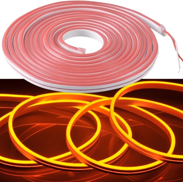 LED Pásek NEON 5m LED/40W/24V oranžová IP65