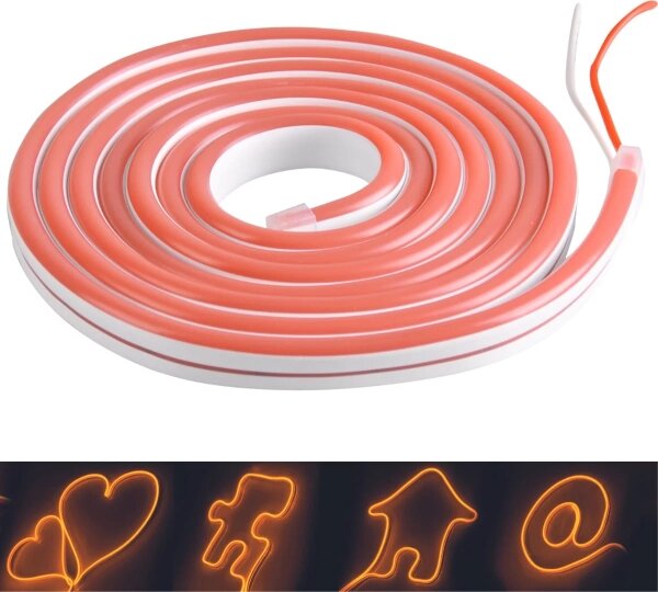 LED Pásek NEON 5m LED/40W/24V oranžová IP65