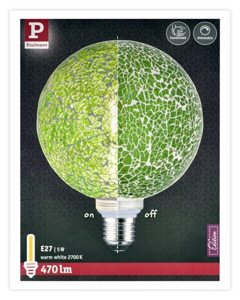 LED Stmívatelná žárovka MOSAIC G125 E27/5W/230V 2700K - Paulmann 28747
