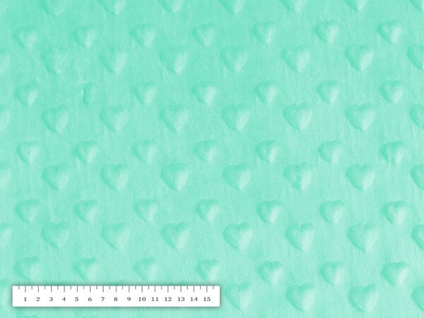 Biante Dětský povlak na polštář Minky 3D srdíčka MKS-002 Mintový 30 x 50 cm