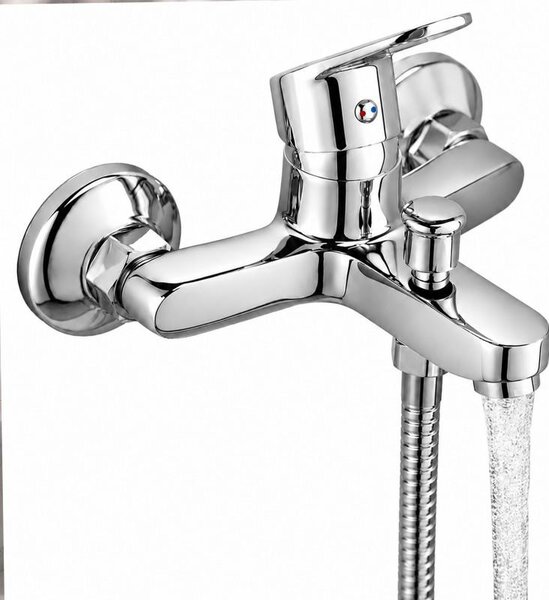 Erga Astat, nástěnná vanová baterie s ruční sprchovou soupravou, chromová, ERG-YKA-BW.ASTAT-W-CHR22