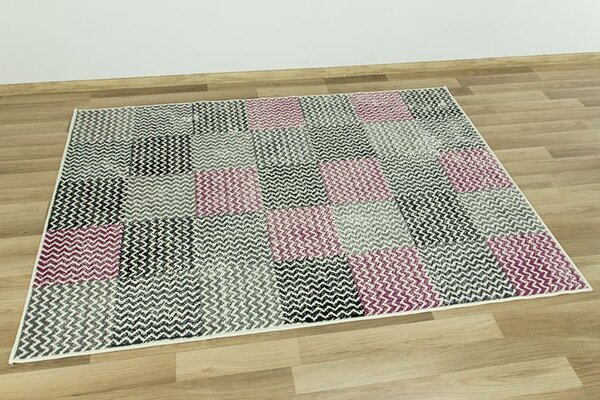 Balta Kusový koberec LUNA 503568/56935 fialový Patchwork Rozměr: 120x170 cm