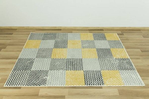 Balta Kusový koberec LUNA 503568/89935 hořčicový patchwork Rozměr: 200x290 cm