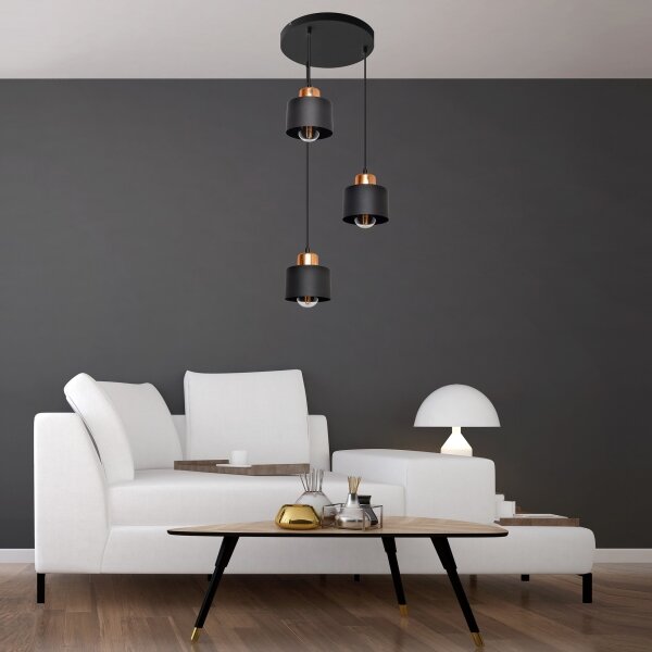 Lustr na lanku EDISON 3xE27/15W/230V