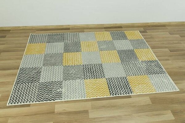Balta Kusový koberec LUNA 503568/89935 hořčicový patchwork Rozměr: 200x290 cm