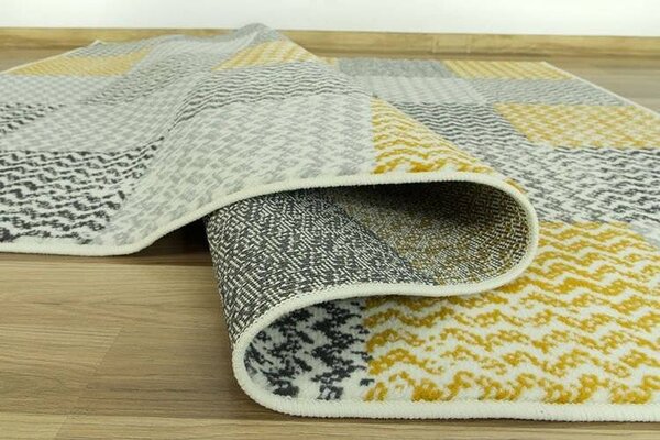 Balta Kusový koberec LUNA 503568/89935 hořčicový patchwork Rozměr: 200x290 cm
