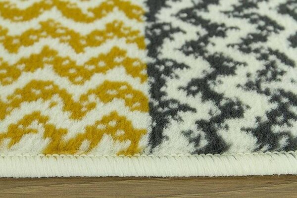 Balta Kusový koberec LUNA 503568/89935 hořčicový patchwork Rozměr: 200x290 cm