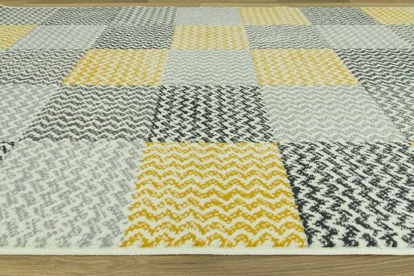 Balta Kusový koberec LUNA 503568/89935 hořčicový patchwork Rozměr: 200x290 cm