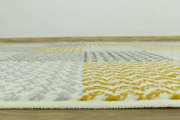 Balta Kusový koberec LUNA 503568/89935 hořčicový patchwork Rozměr: 200x290 cm