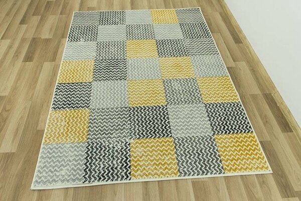 Balta Kusový koberec LUNA 503568/89935 hořčicový patchwork Rozměr: 200x290 cm
