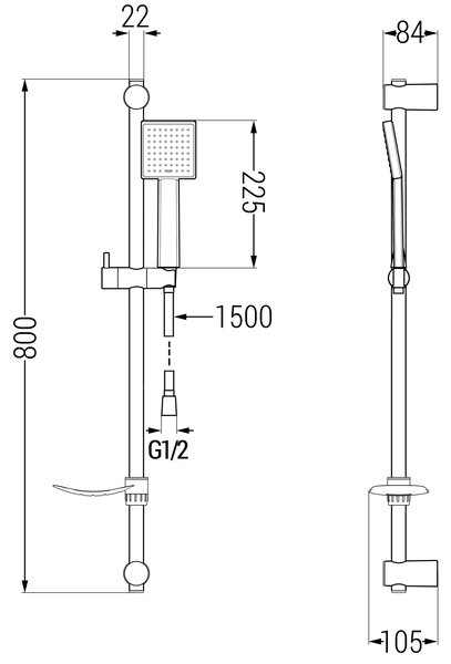 Mexen sprchový set DF45, černá, 785454582-70