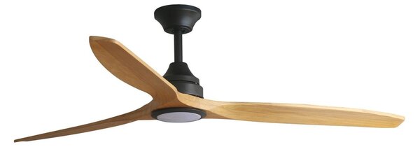 ALO L stropní ventilátor LED, černá/dřevo DC CCT - FARO