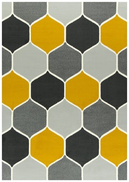 Balta Kusový koberec LUNA 503833/89925 šedý/hořčicový Rozměr: 200x290 cm