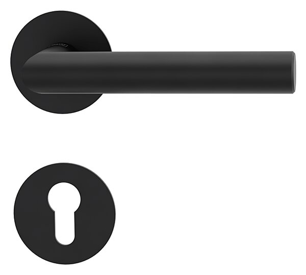 Dveřní kování MP GK - LUCIA PIATTA S - R (BS - Černá matná), klika-klika, Otvor pro obyčejný klíč BB, MP BS (černá mat)