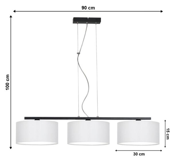 Lustr na lanku ASTRA 3xE27/60W/230V bílá