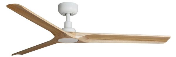 HEYWOOD L stropní ventilátor, bílá/světlé dřevo s DC motorem - FARO