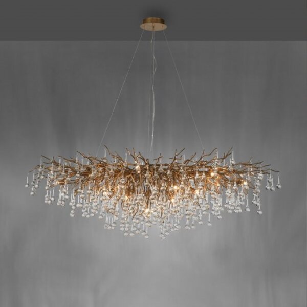 Paul Neuhaus 2031-11 - Lustr na lanku ICICLE 15xG9/40W/230V 75x150 cm mosaz