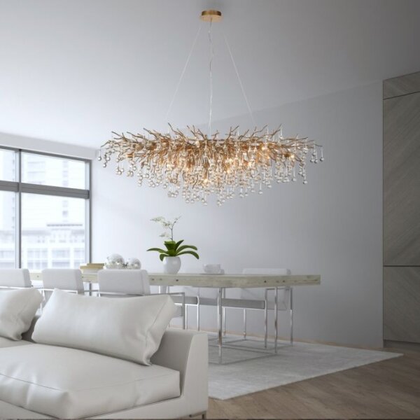Paul Neuhaus 2031-11 - Lustr na lanku ICICLE 15xG9/40W/230V 75x150 cm mosaz