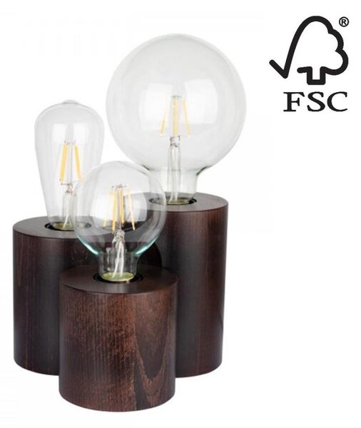Spot-Light 2266376 - Stolní lampa VINCENT 3xE27/15W/230V buk