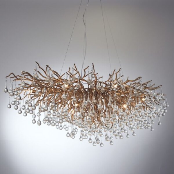Paul Neuhaus 2031-11 - Lustr na lanku ICICLE 15xG9/40W/230V 75x150 cm mosaz