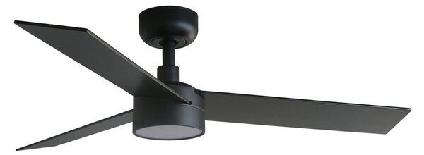 RUDDER S LED stropní ventilátor, černá/ořech - FARO