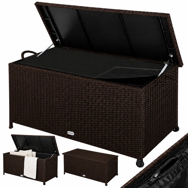 Polyratanový úložný box RICCO, 117 x 53 x 60cm, tmavě hnědá Casaria