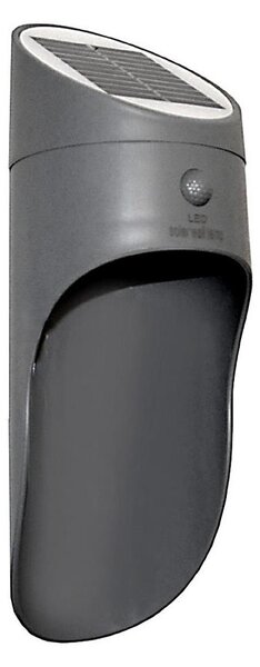 LED Solární nástěnné svítidlo se senzorem PALESA LED/1W/3,7V IP65 1800 mAh šedá